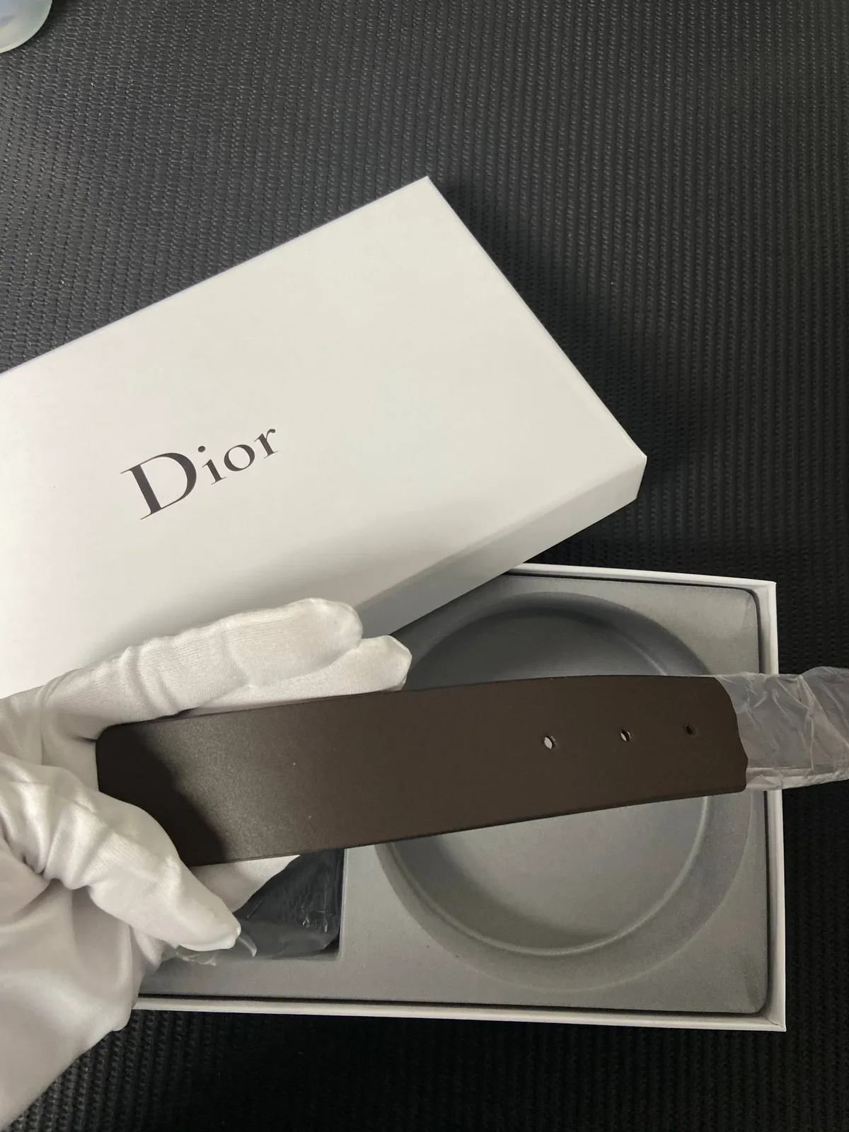Dior Belt Brown Side