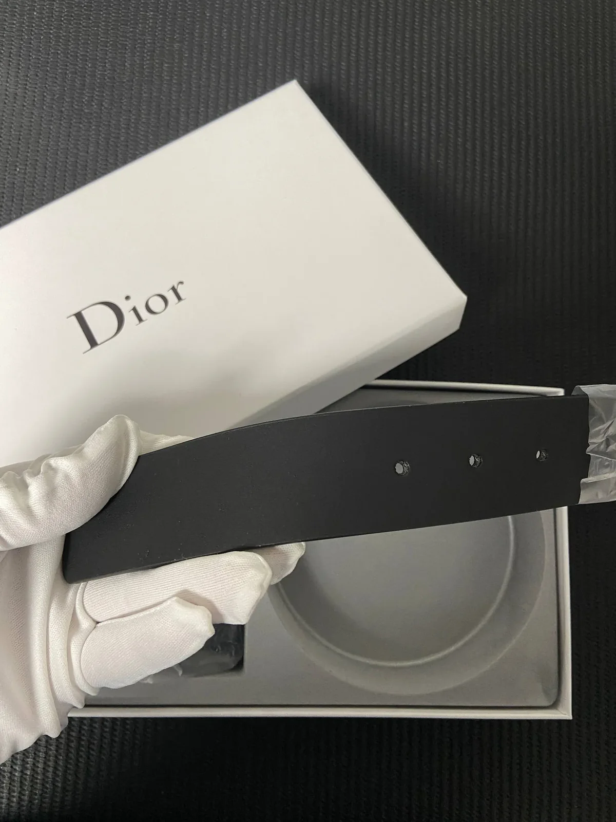 Dior Belt Black Side