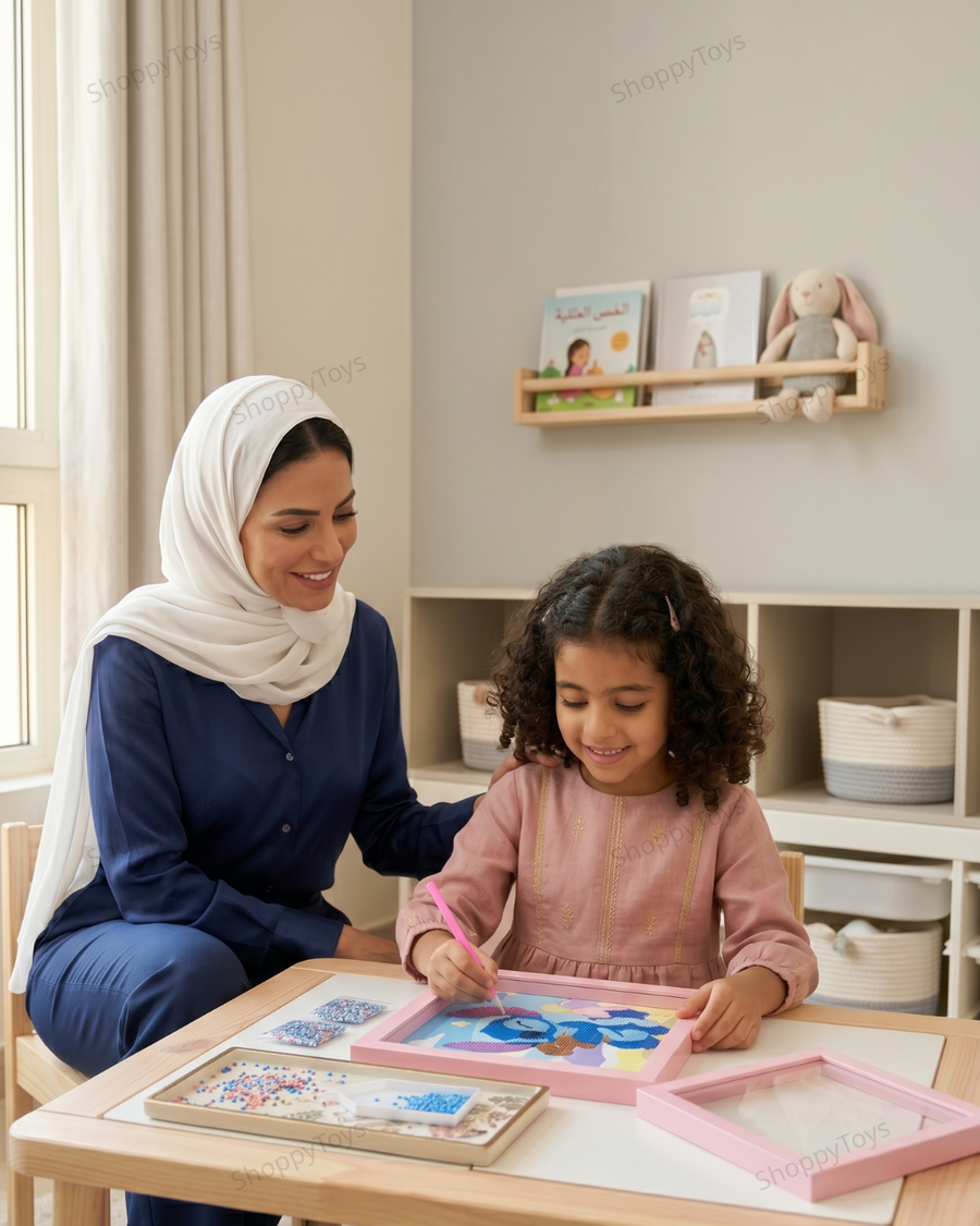 لوحة الرسم بالكريستال الماسي للأطفال (شخصية ستيتش) مع إطار لتنمية التركيز