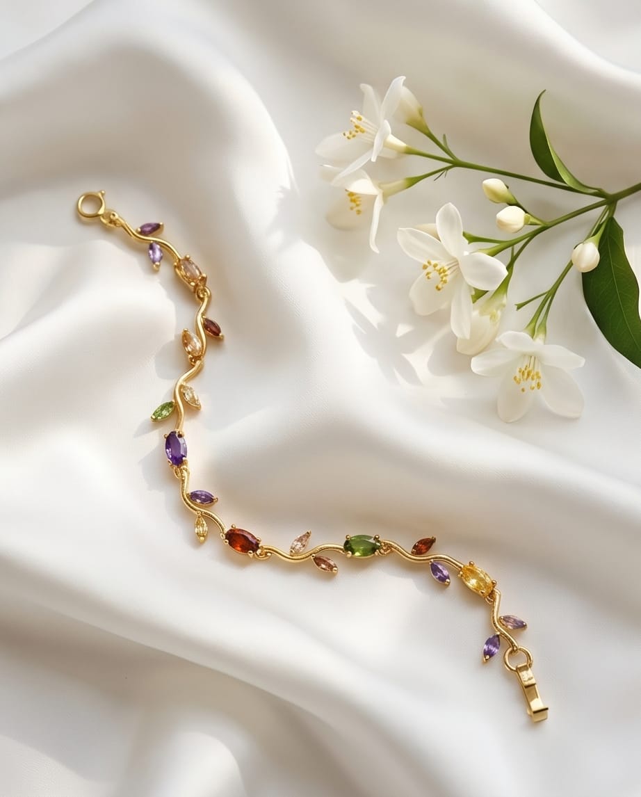 Rawnq Stainless Steel Bracelet for Women Tulip Rainbow
