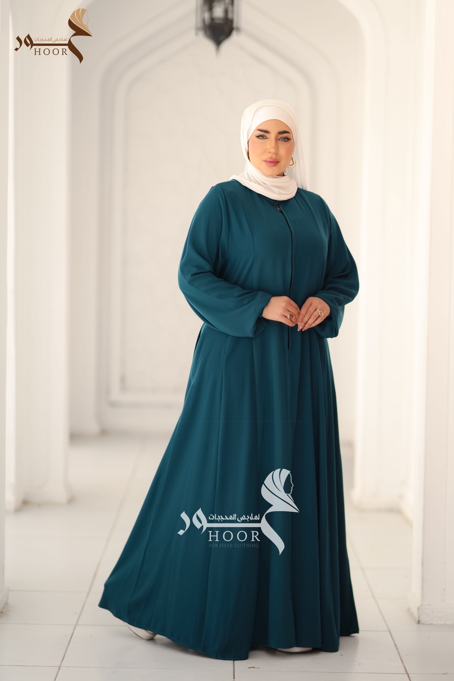 عباية ريماس كريب تركي من حور – عباية واسعة أنيقة لجميع المقاسات