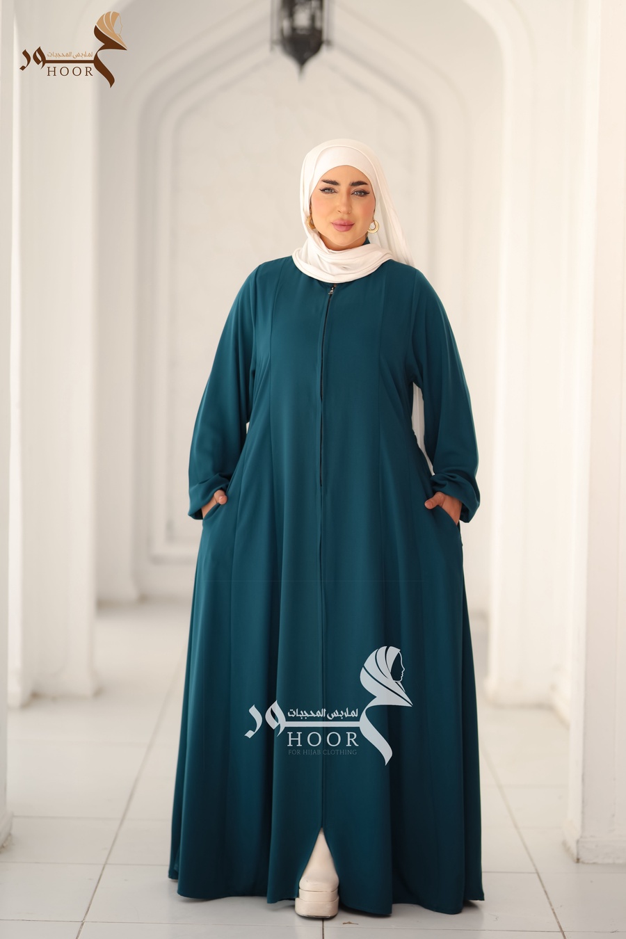 عباية ريماس كريب تركي من حور – عباية واسعة أنيقة لجميع المقاسات