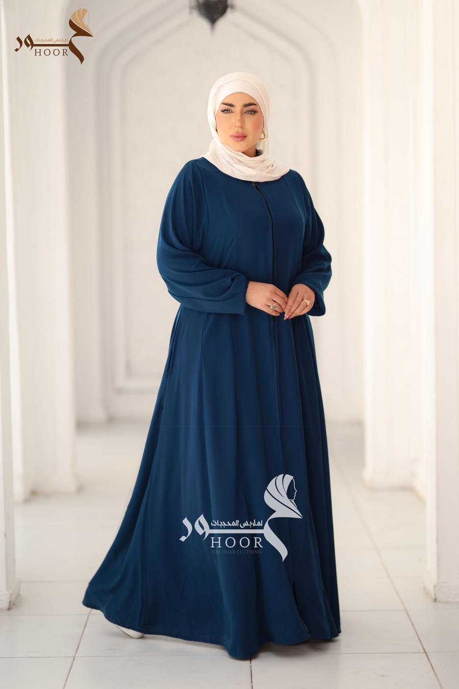 عباية ريماس كريب تركي من حور – عباية واسعة أنيقة لجميع المقاسات