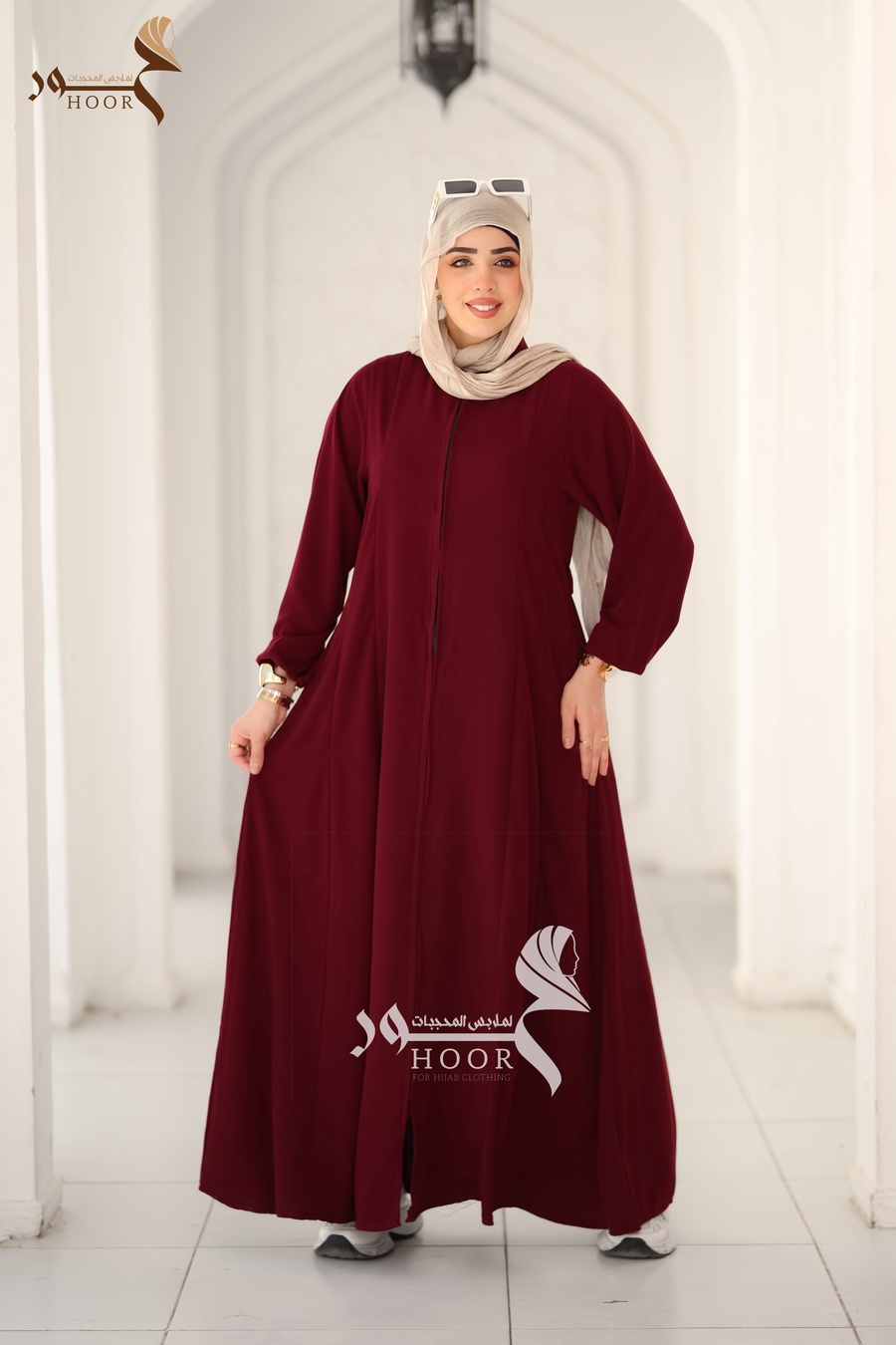 عباية ريماس كريب تركي من حور – عباية واسعة أنيقة لجميع المقاسات