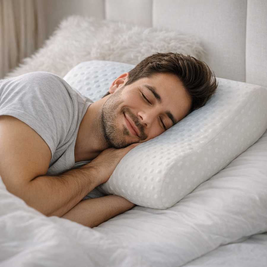 مخدة ميموري فوم  ✔️ دعم مثالي للرقبة ✔️ نوم أعمق بدون ألم