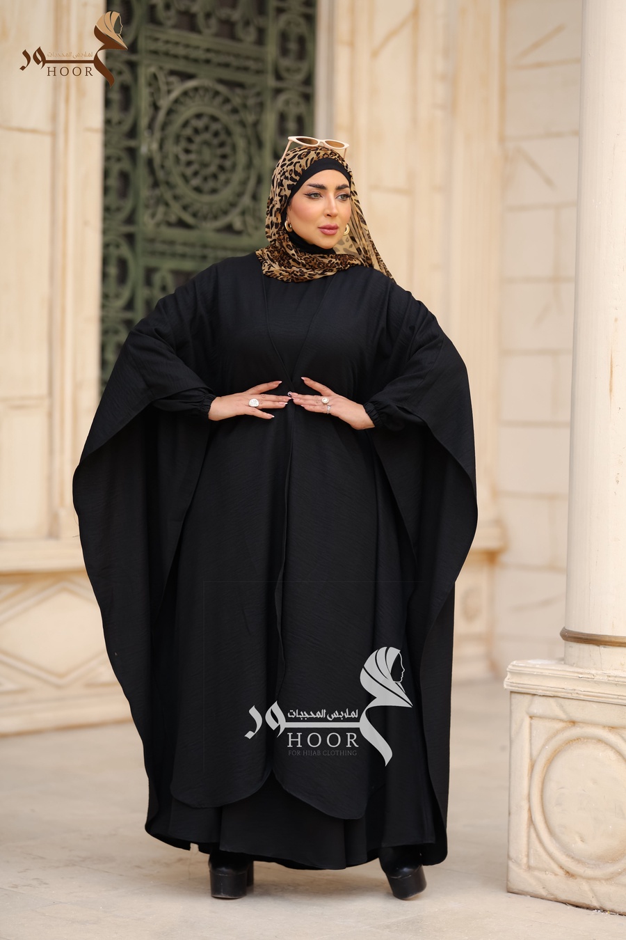 ملحفة حور – طقم كتان دريس + كاب متعدد اللفات
