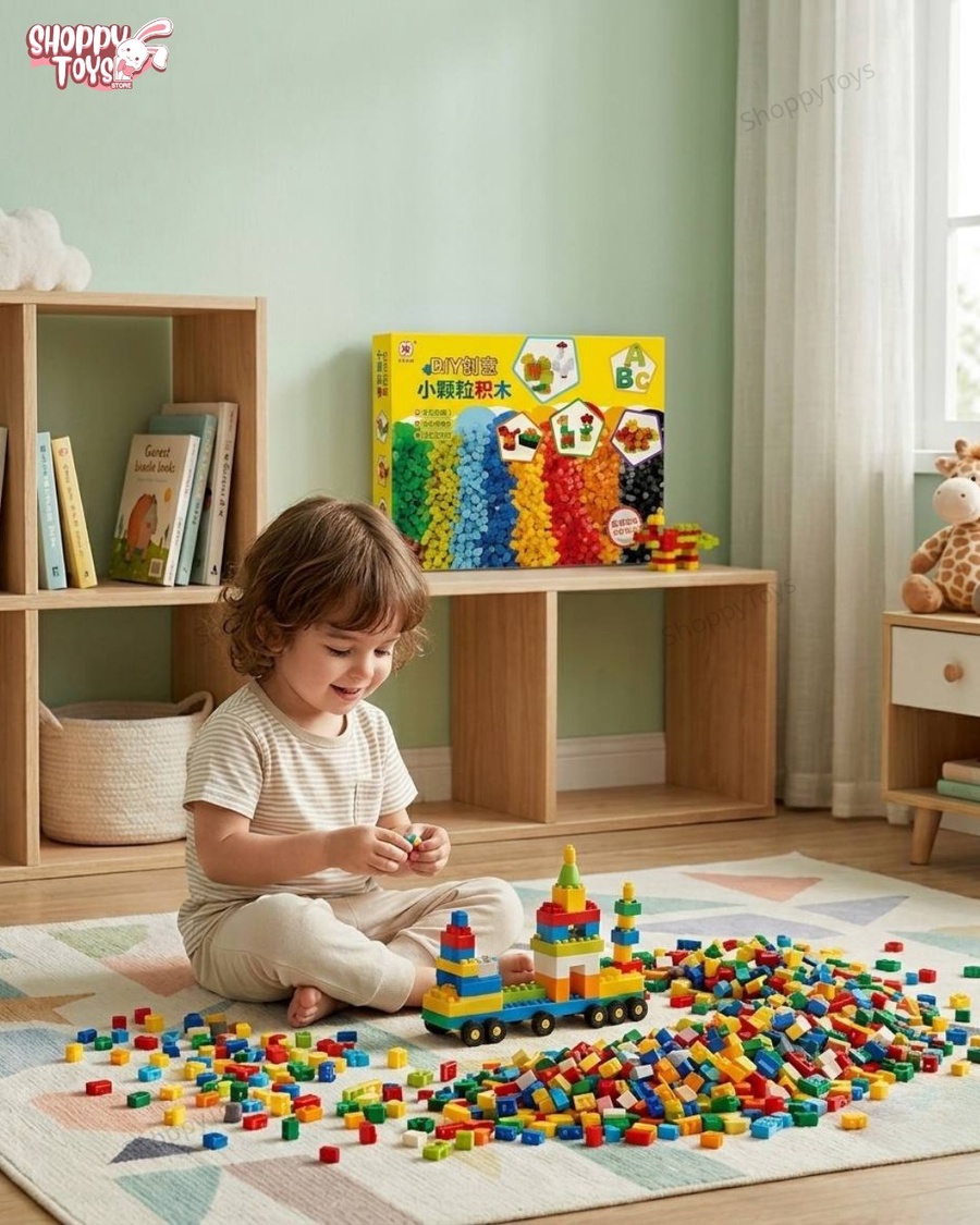لعبة مكعبات التركيب الإبداعية الحرة - طقم ضخم ١٠٠٠ قطعة (DIY Blocks)