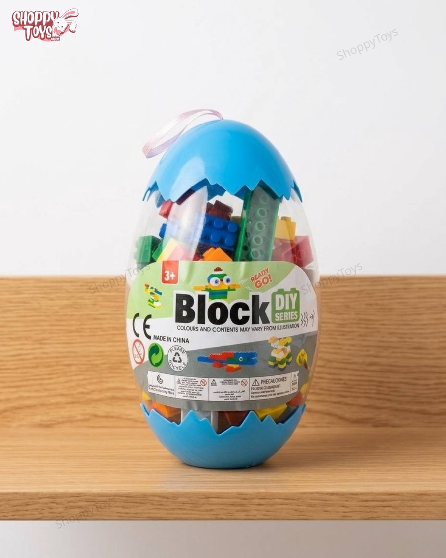 لعبة بيضة المفاجآت العملاقة بمكعبات التركيب للأطفال (Block DIY Series)