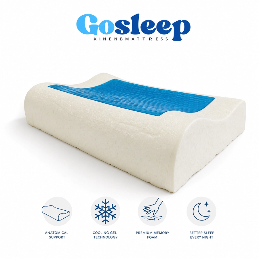 (Gel Memory Foam Pillow)-خداديه ميمورى جيل منحنيه 