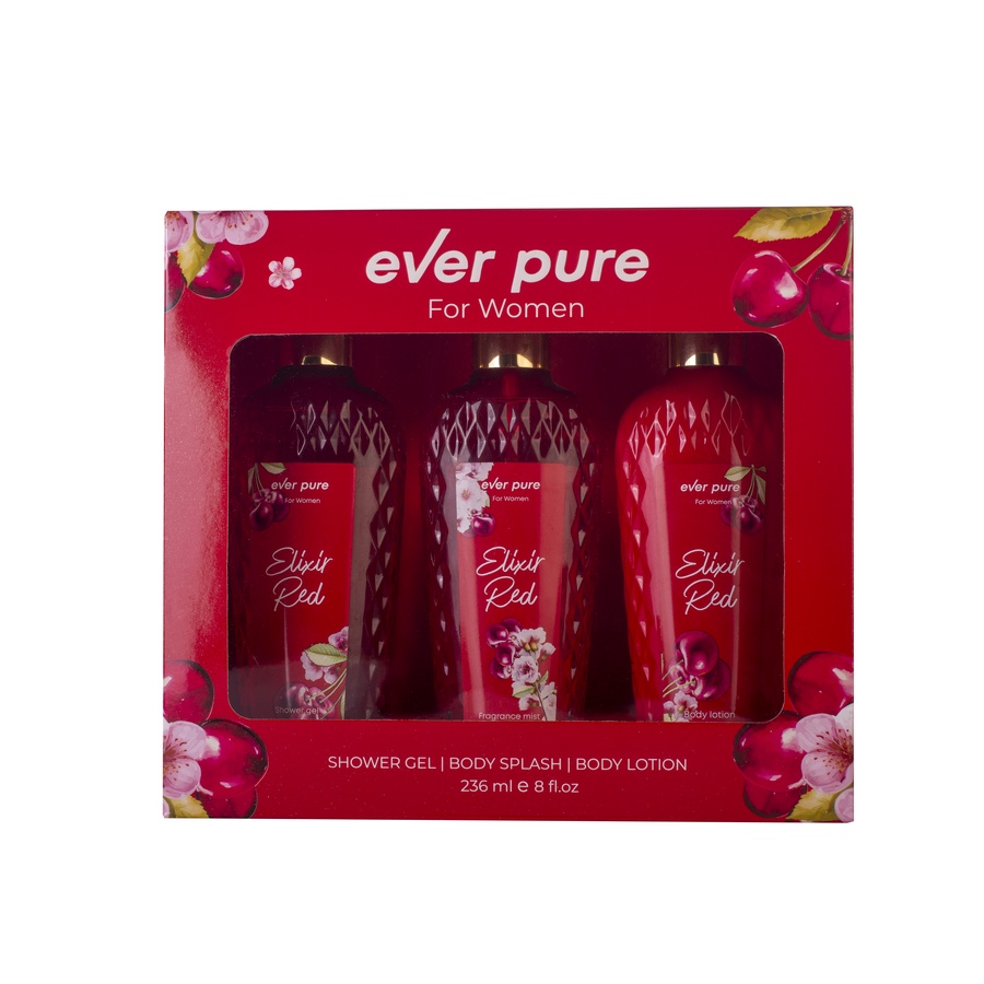 ايفر بيور بوكس - Elixir Red-بادى سلاش + بادى لوشن + شاور جيل