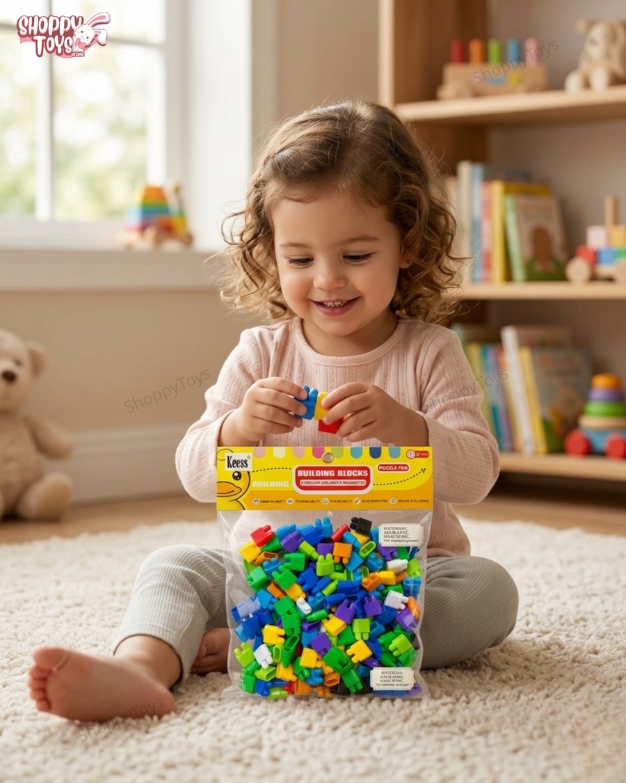 شنطة مكعبات التركيب المتداخلة (شكل حرف U) لتنمية مهارات وذكاء الأطفال