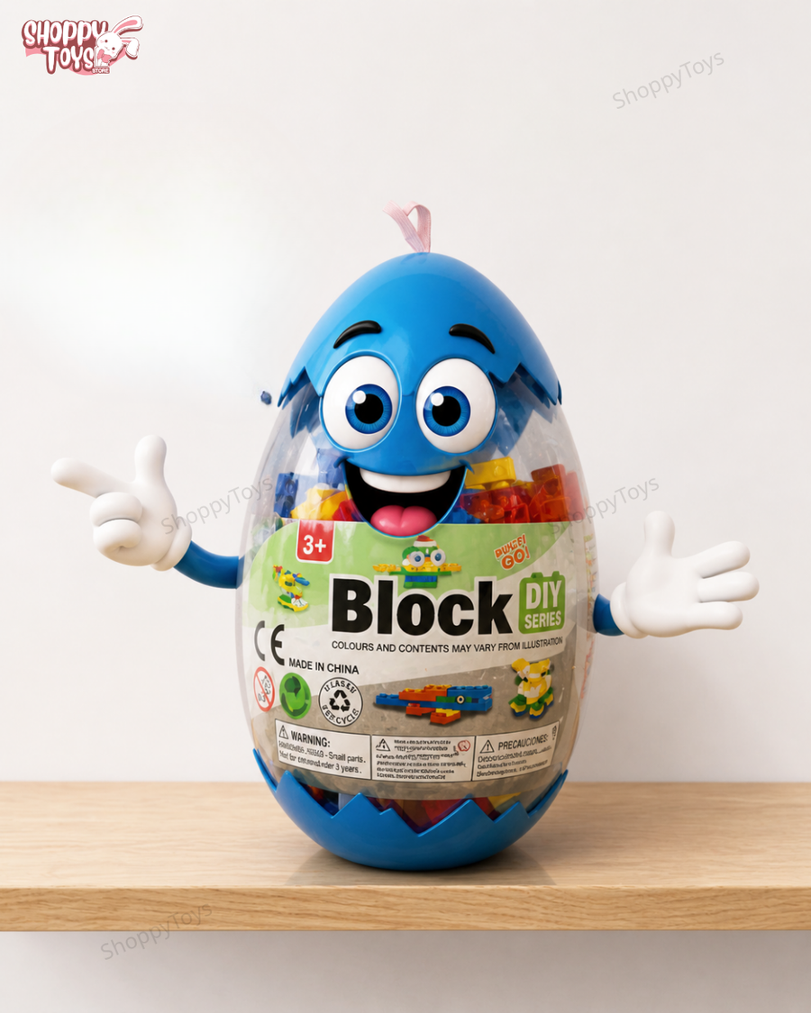 لعبة بيضة المفاجآت العملاقة بمكعبات التركيب للأطفال (Block DIY Series)