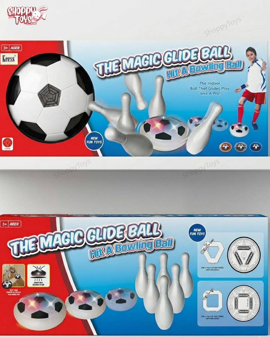لعبة الكرة الهوائية السحرية المضيئة مع طقم بولينج للأطفال (Magic Glide Ball)