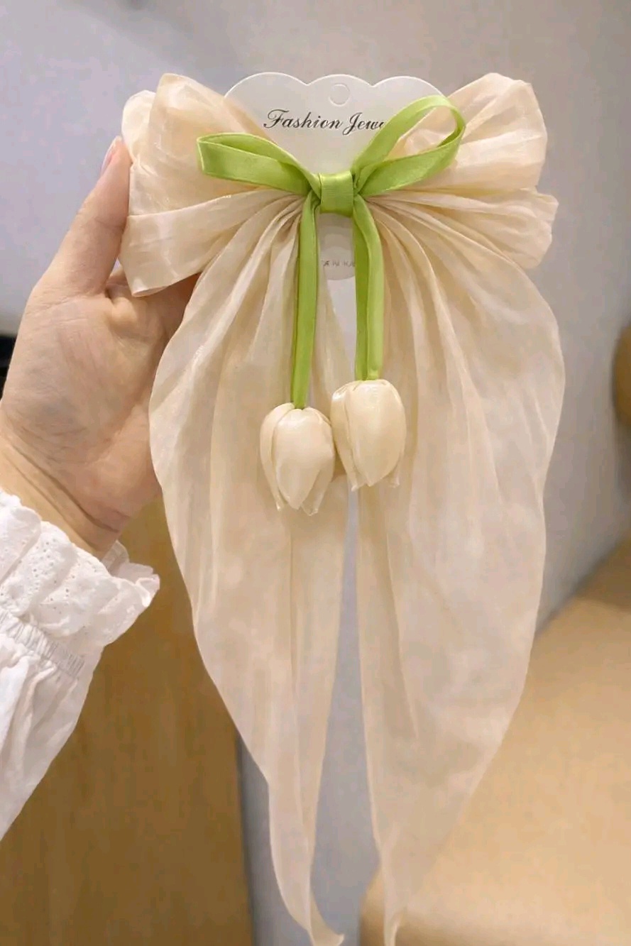 Tall glow Tulip trendy bow pin