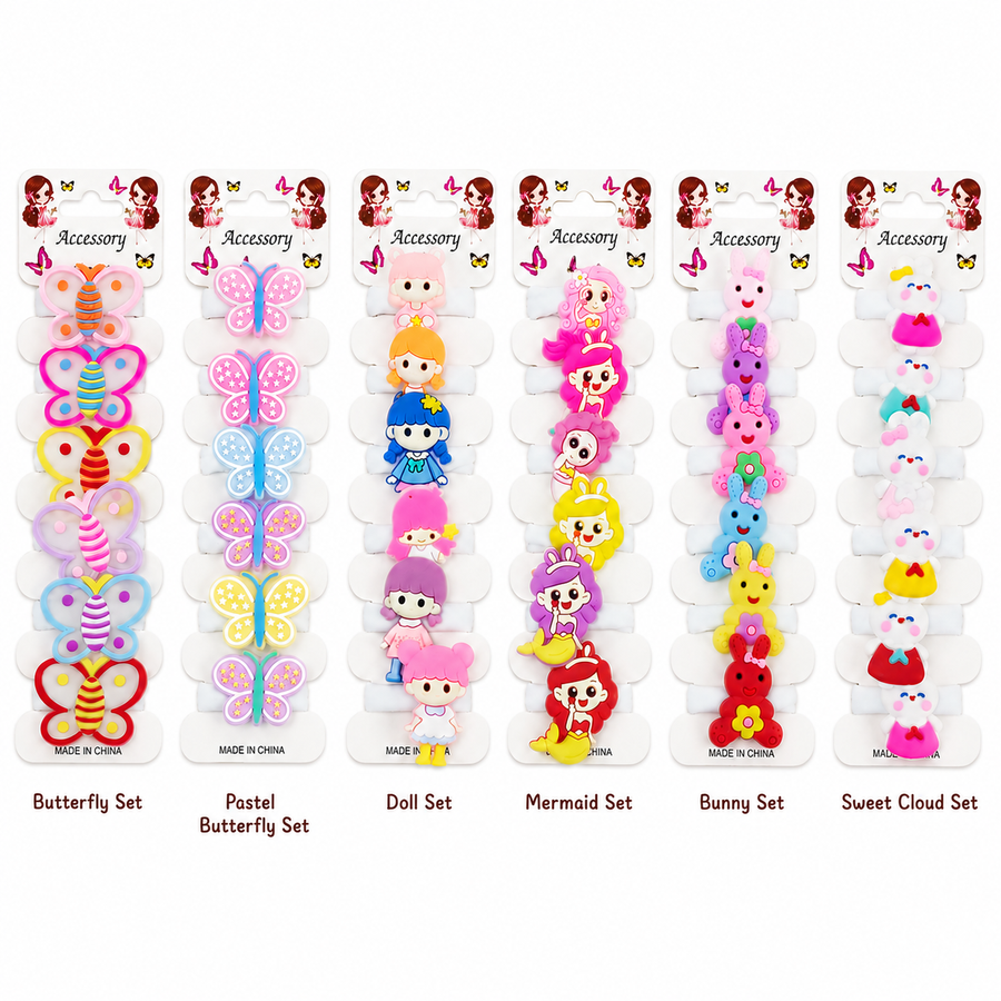 hair cute shapes ties set ( 6 pcs )