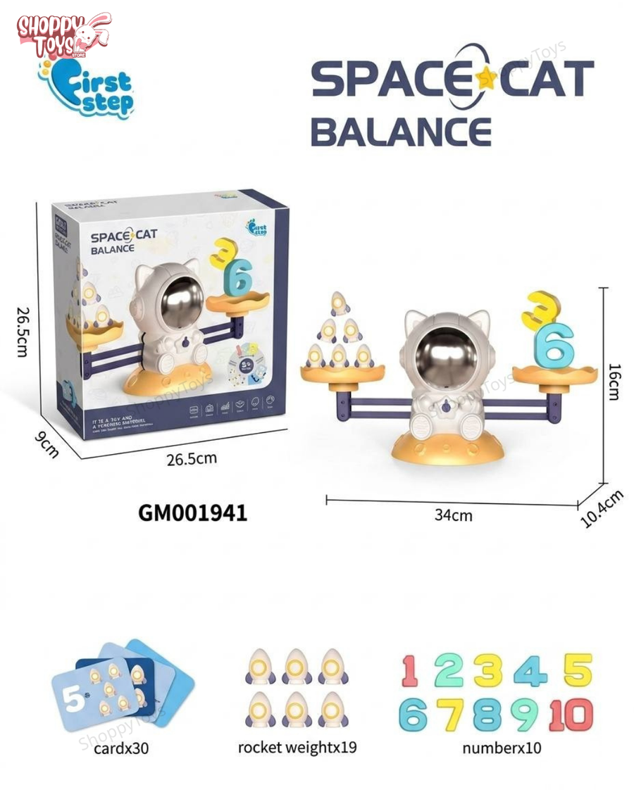 لعبة ميزان رائد الفضاء التعليمية لتعلم الحساب والأرقام (Space Cat Balance)