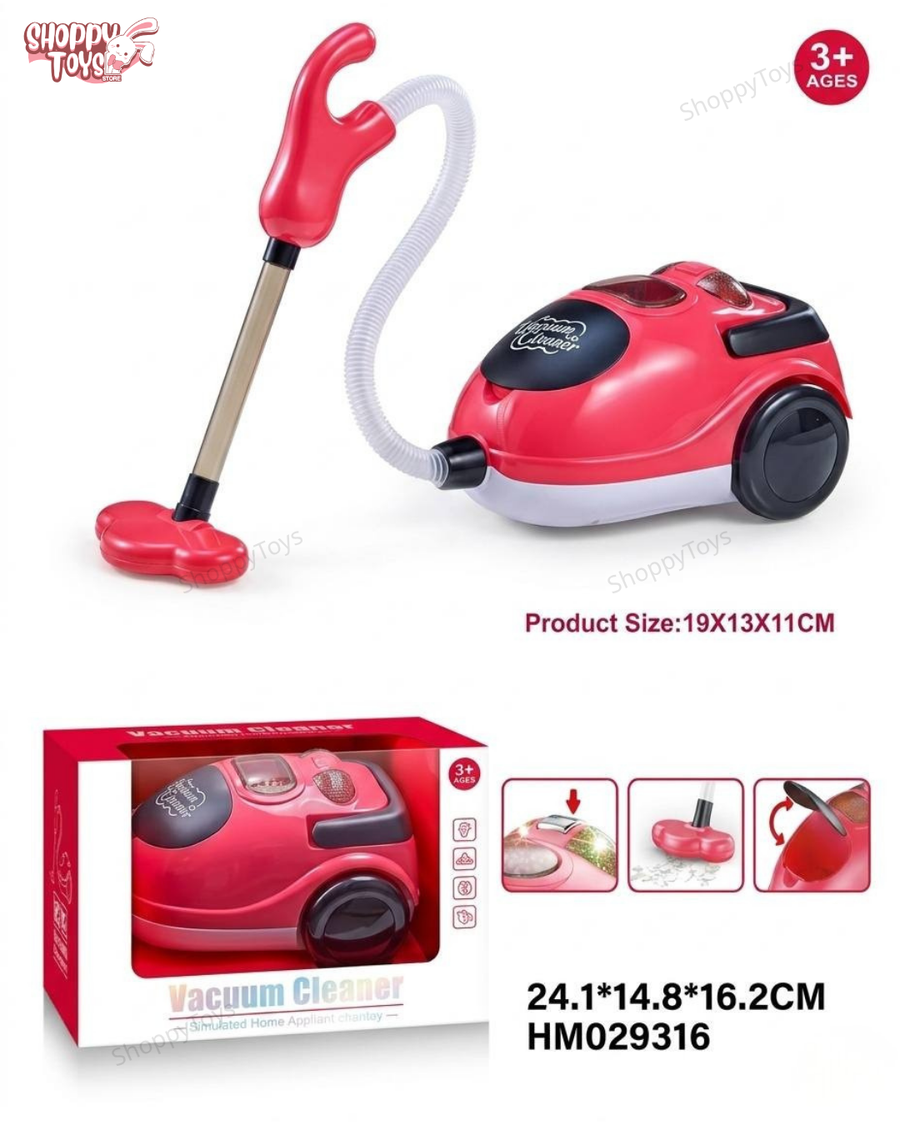 لعبة المكنسة الكهربائية للأطفال مع أصوات وإضاءة واقعية (Simulated Vacuum Cleaner)