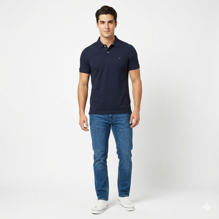 Cotton Polo — Embroidered Collar