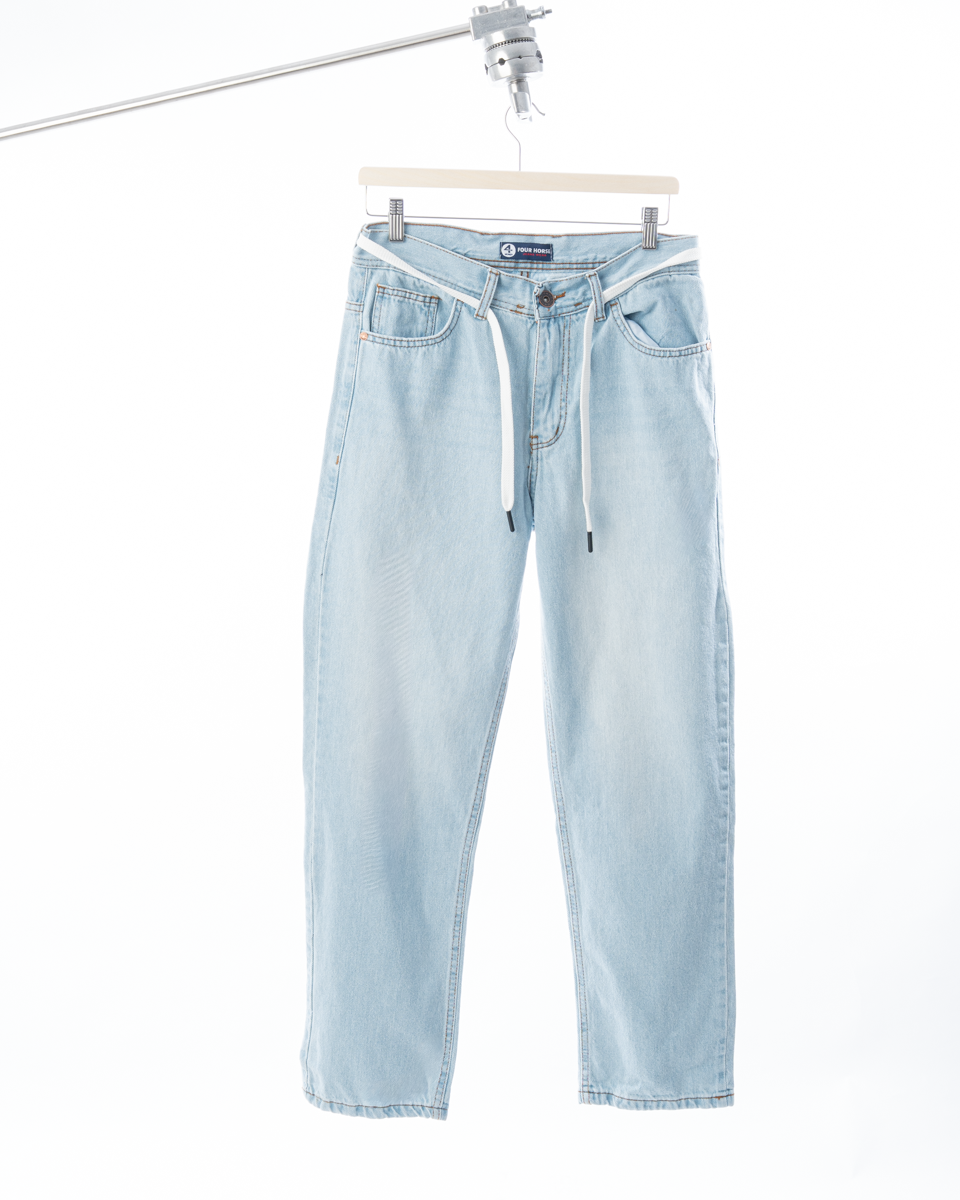 Wide-Leg Denim Pants