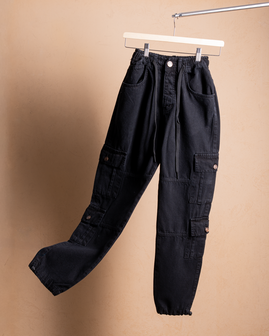 Denim Cargo Jogger Pants