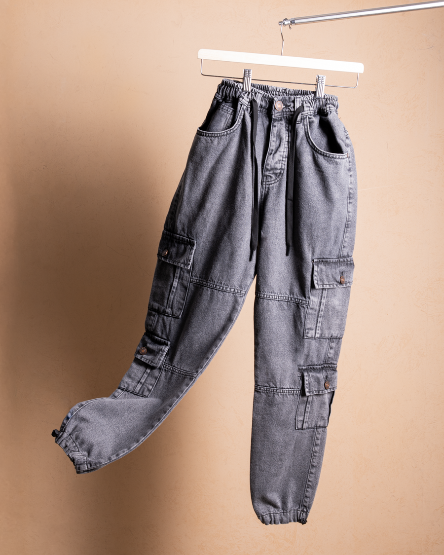 Denim Cargo Jogger Pants