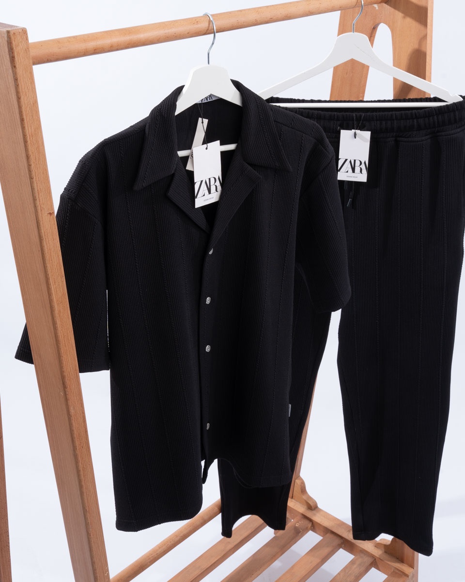 Jacquard Cotton Summer Set — Shirt & Trousers
