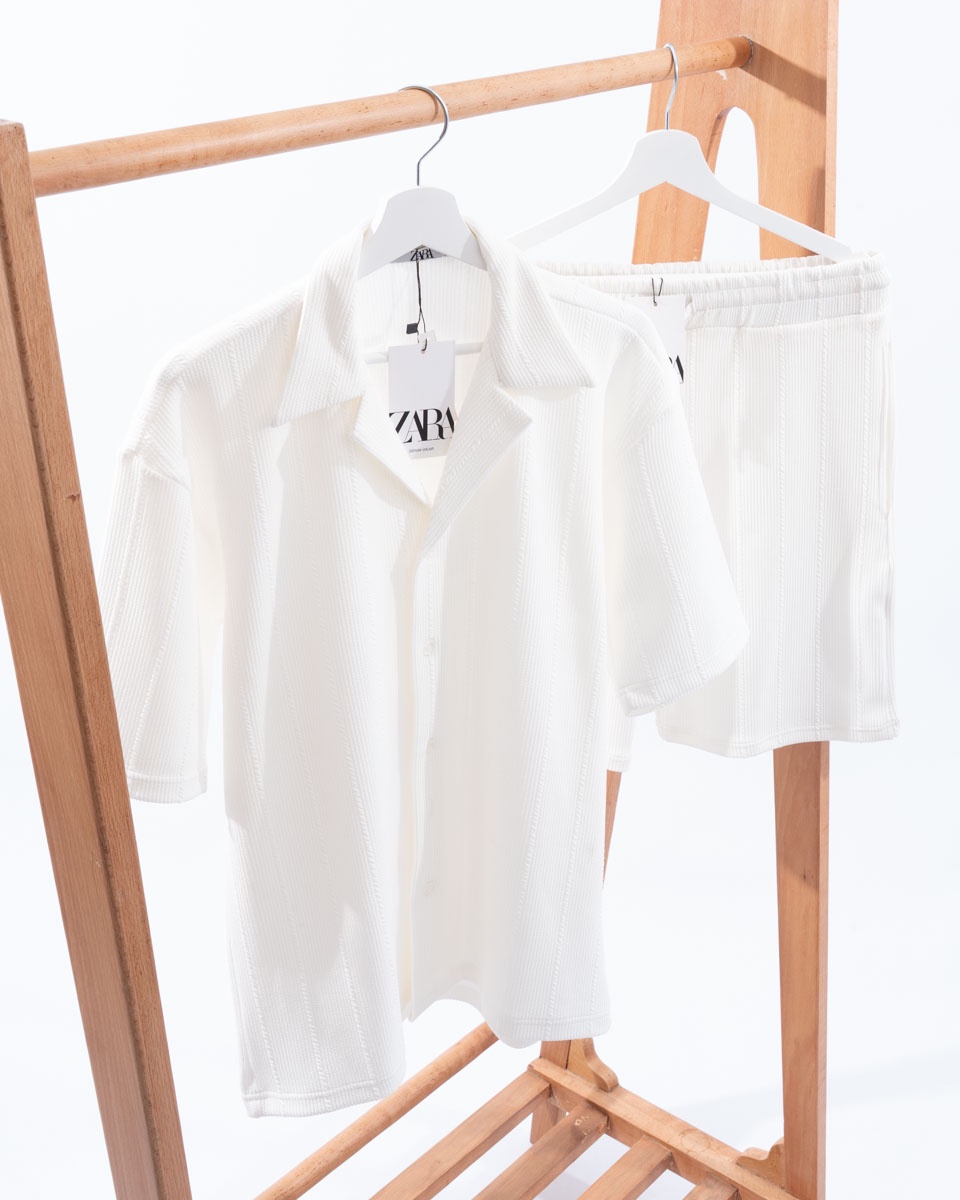 acquard Cotton Summer Set — Shirt & Shorts