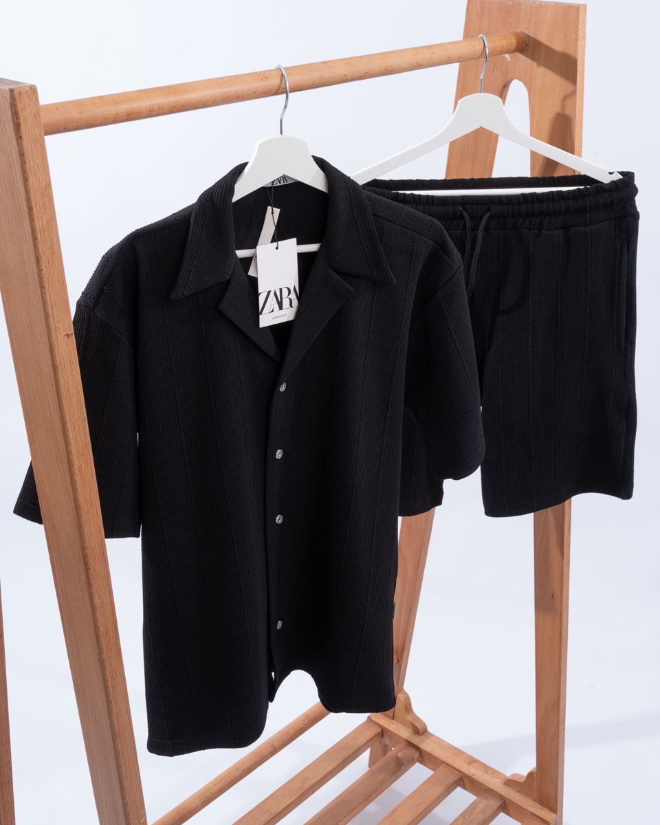 acquard Cotton Summer Set — Shirt & Shorts