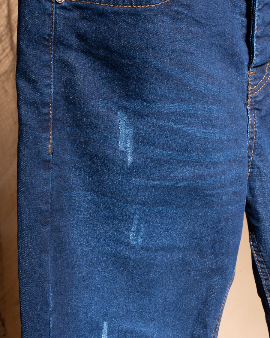 Distressed Stretch Denim Jeans — Regular Fit