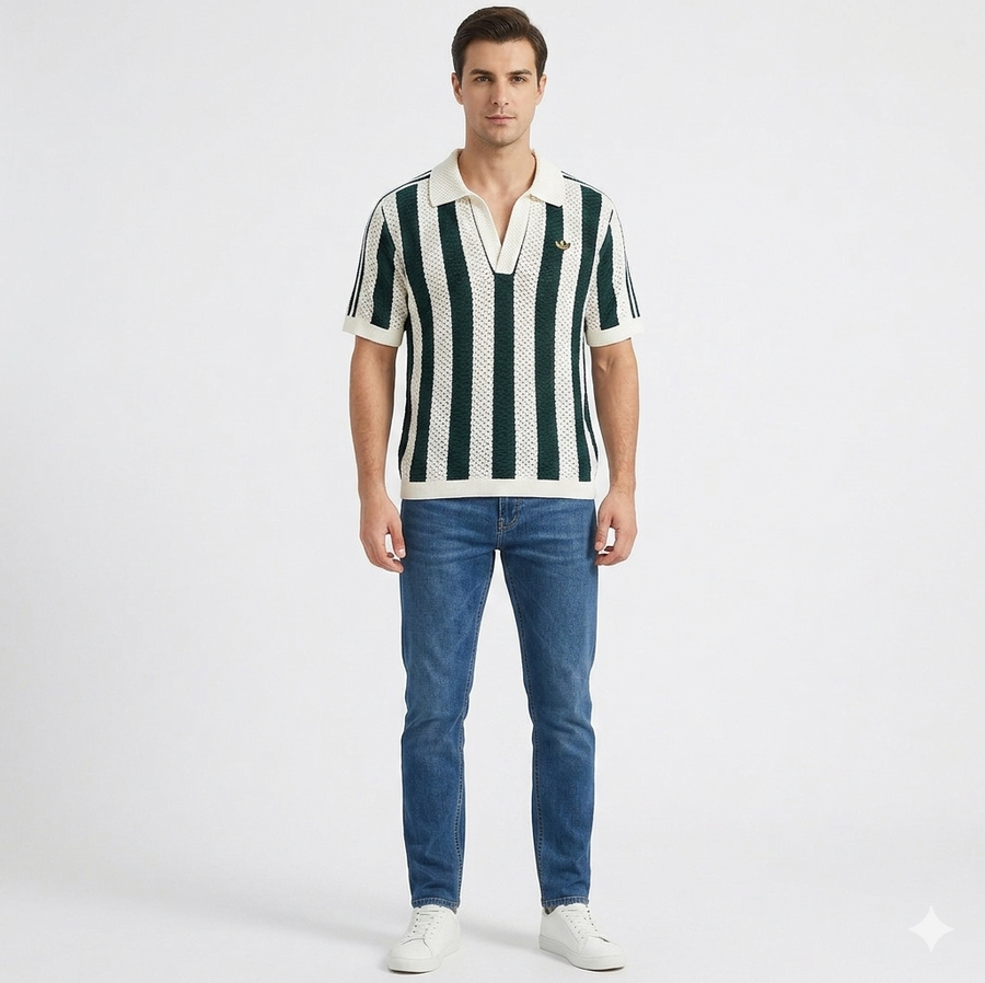  Knitted Polo Shirt — Soft Knit, Short Sleeve