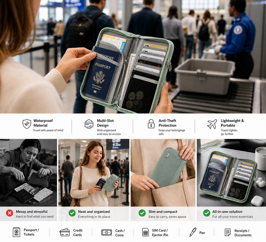All-In-One Airport Travel Organizer Wallet