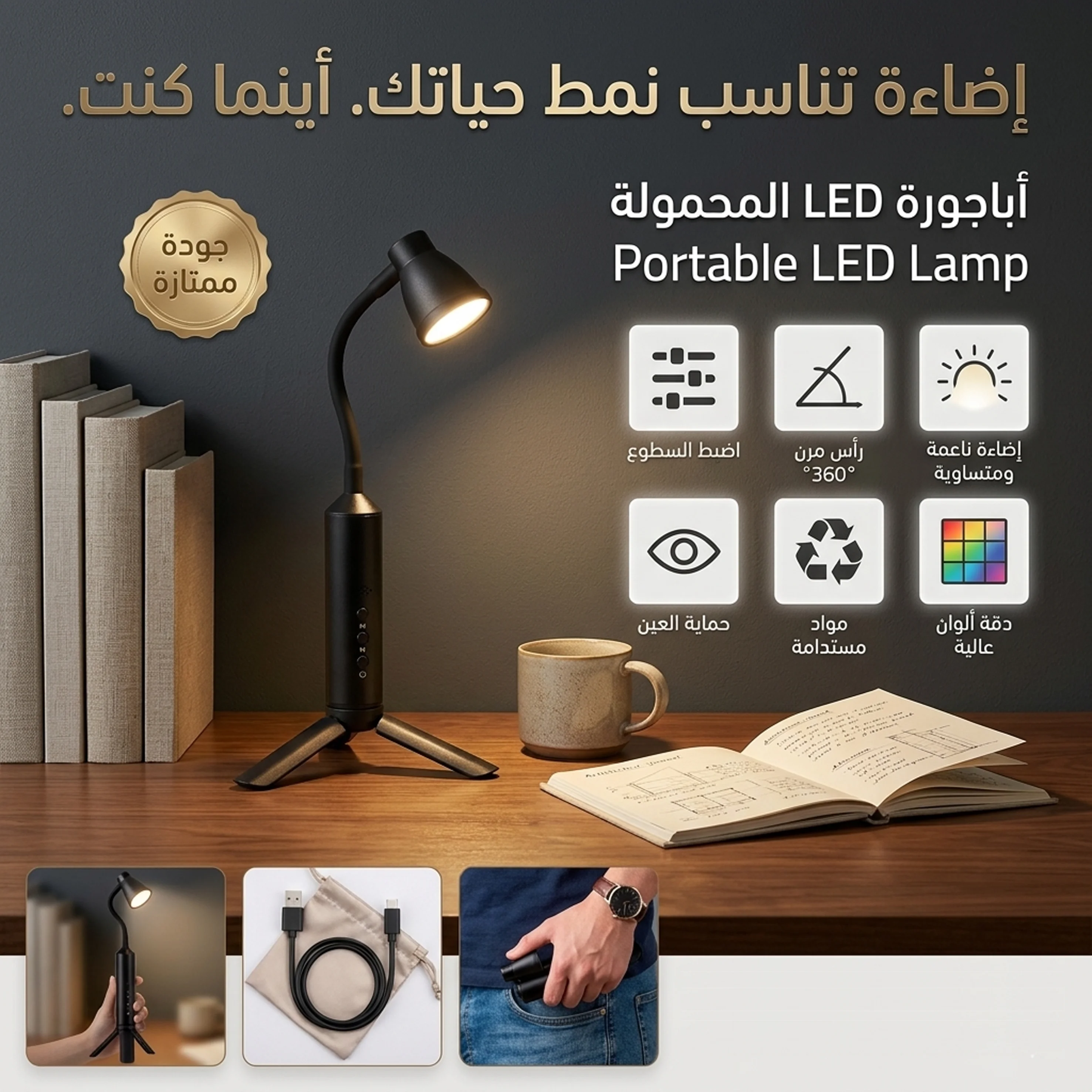 اباجوره LED المحموله