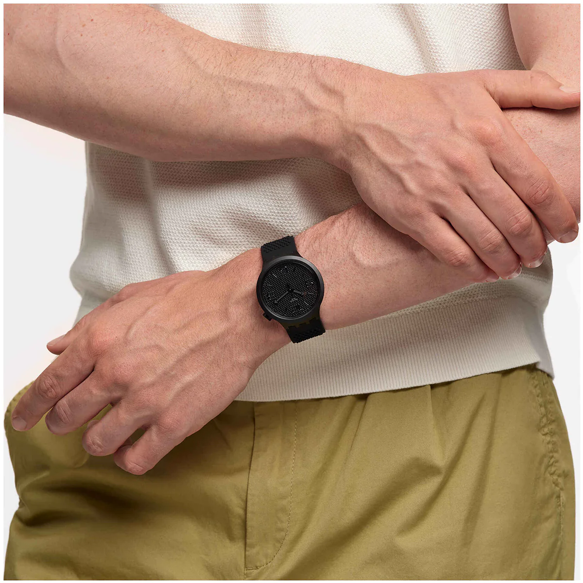 Black Silicone Men’s Watch