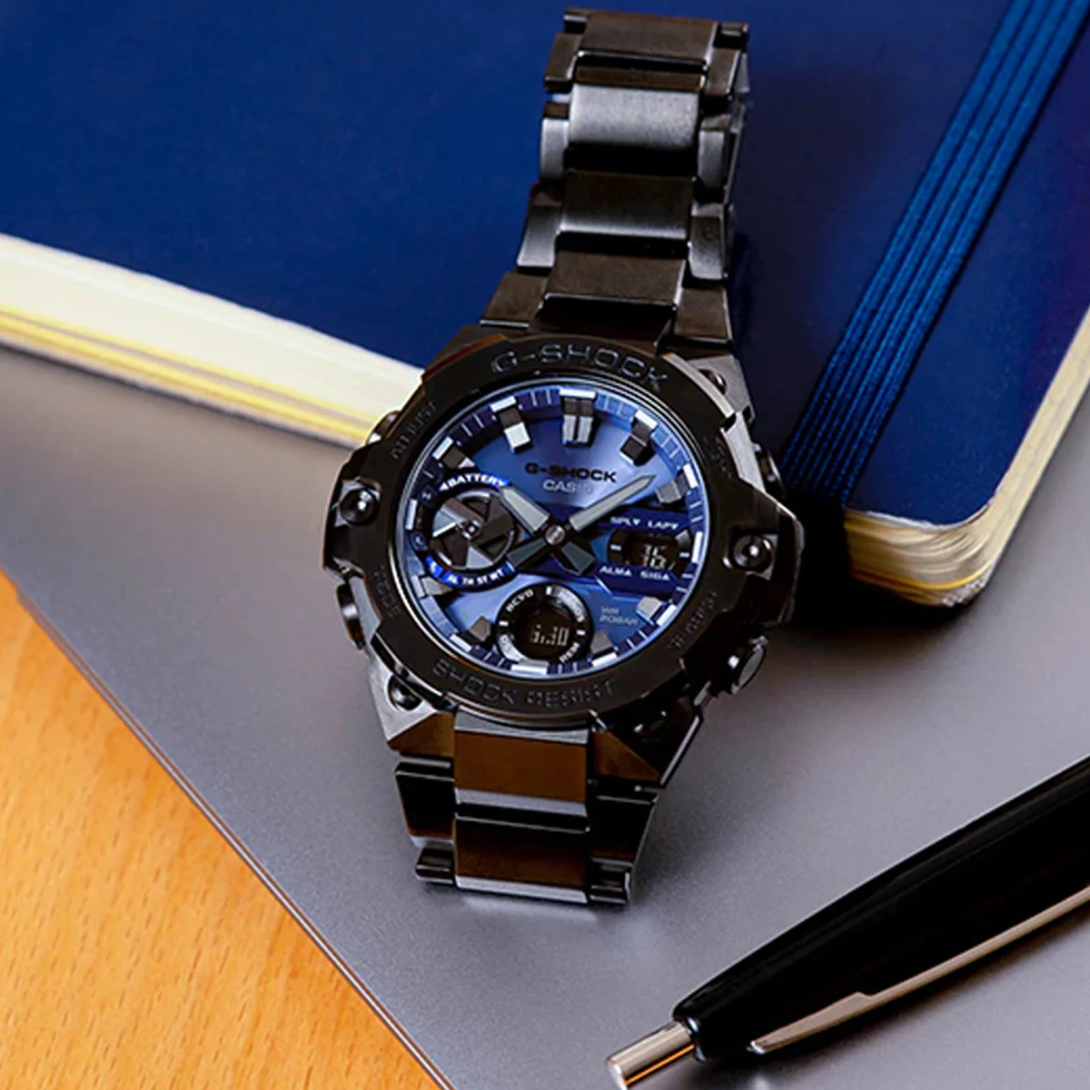 Blue Dial Stainless Steel Men’s Watch