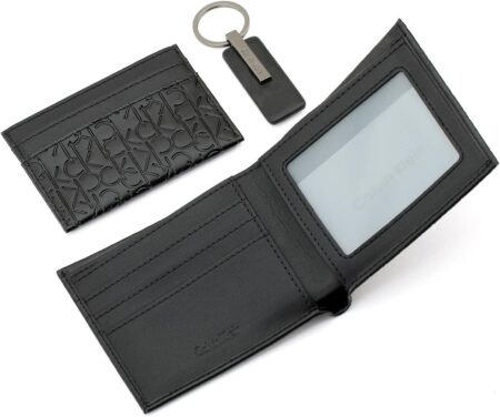 Men’s Leather Wallet Set 3 Pcs – Black