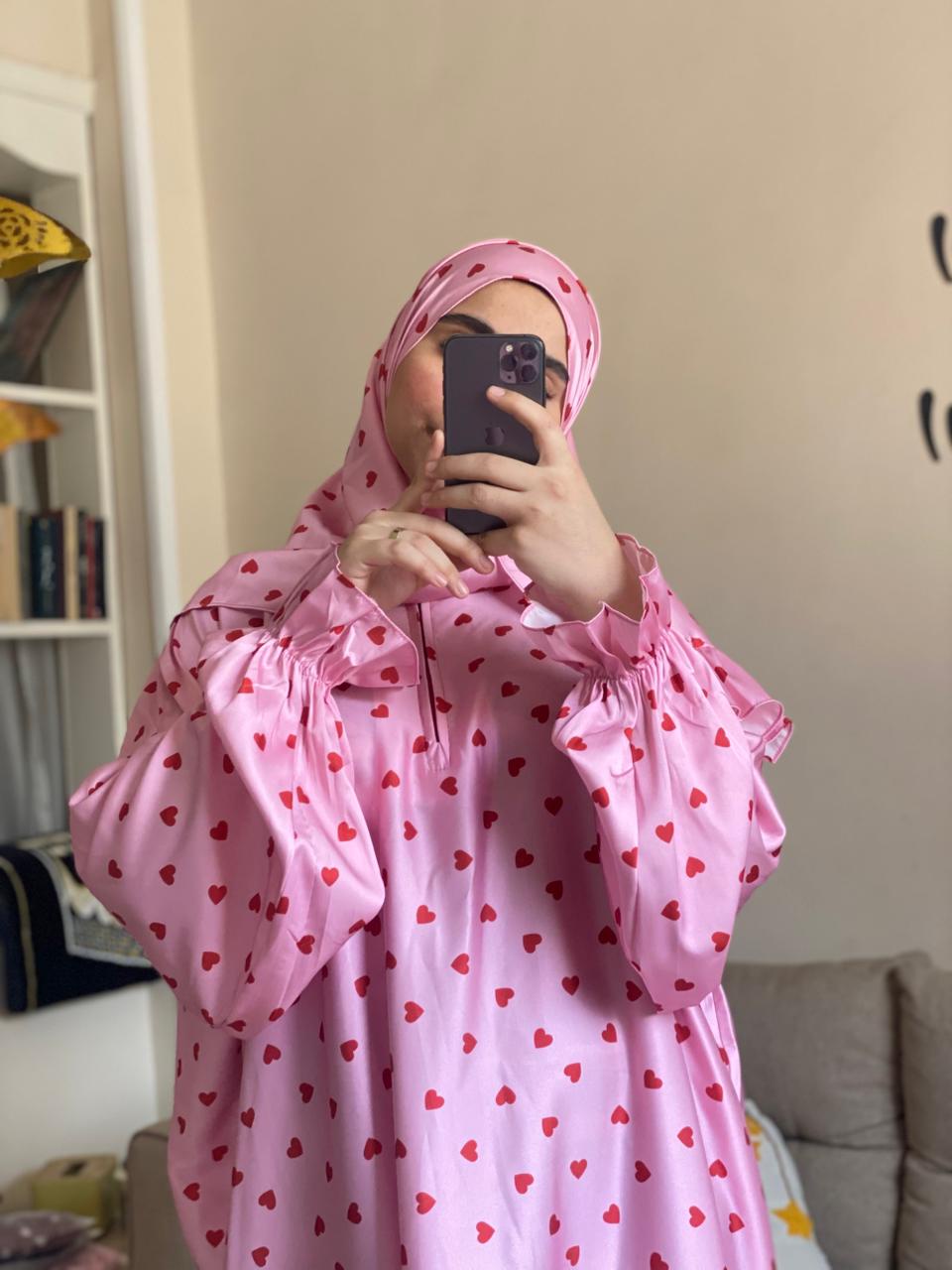 اسدال قلوب ستان لون بينك