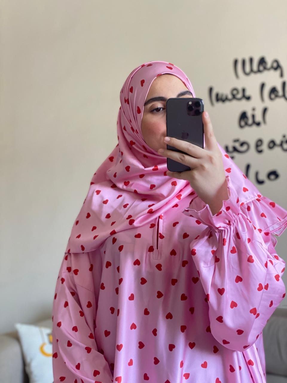 اسدال قلوب ستان لون بينك
