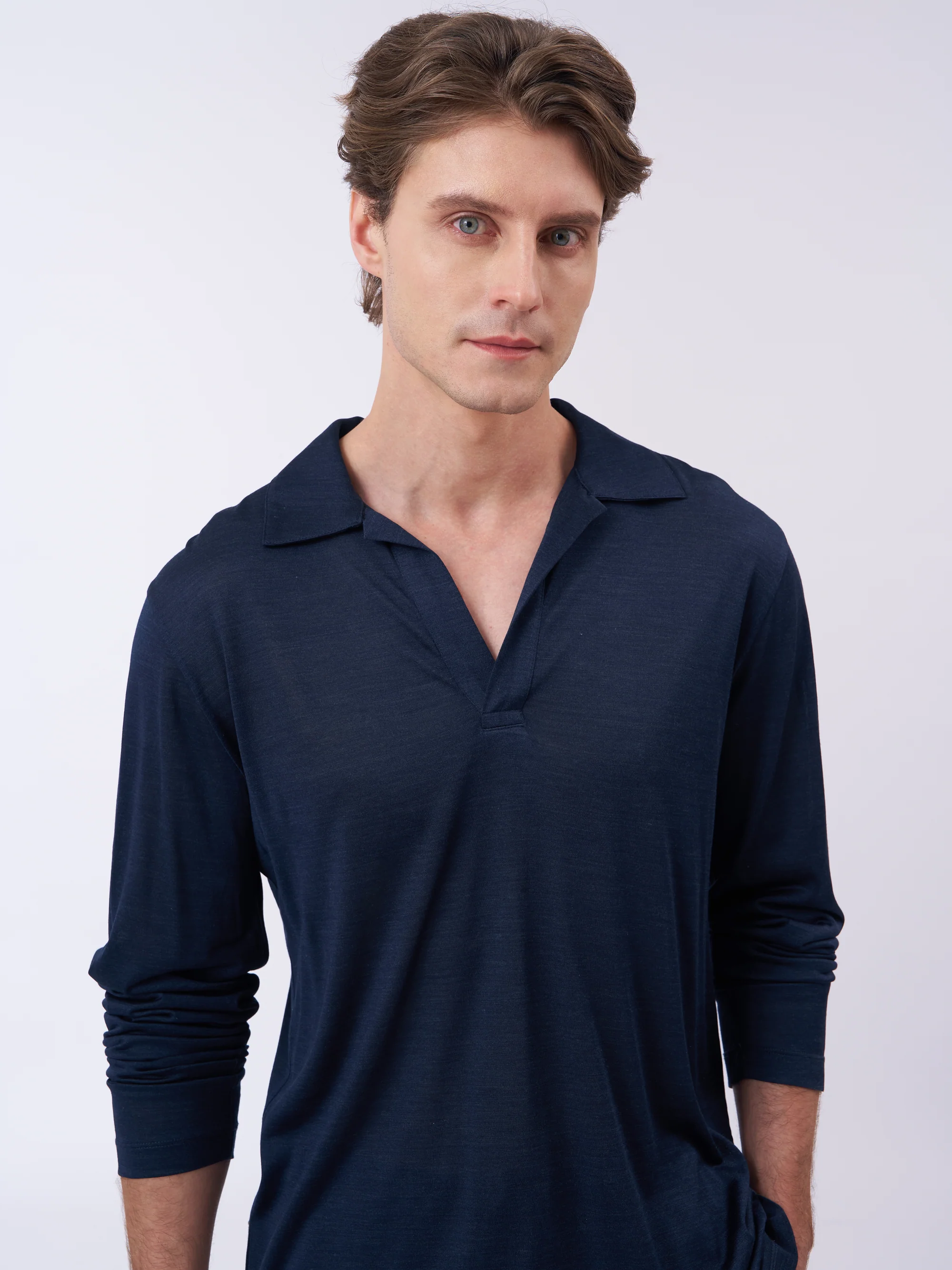 Long Sleeve Modern Polo