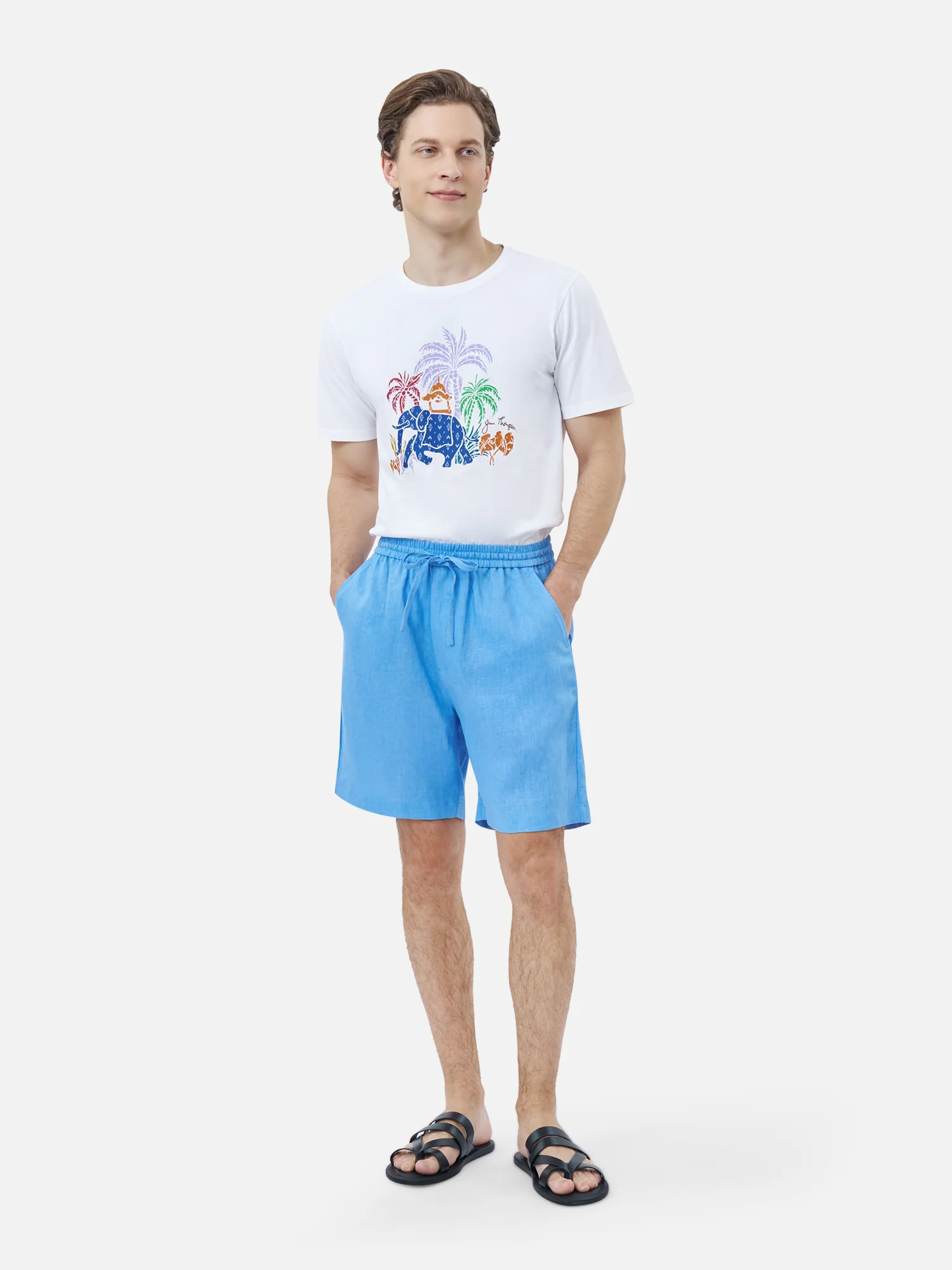 Relaxed Drawstring Linen Shorts