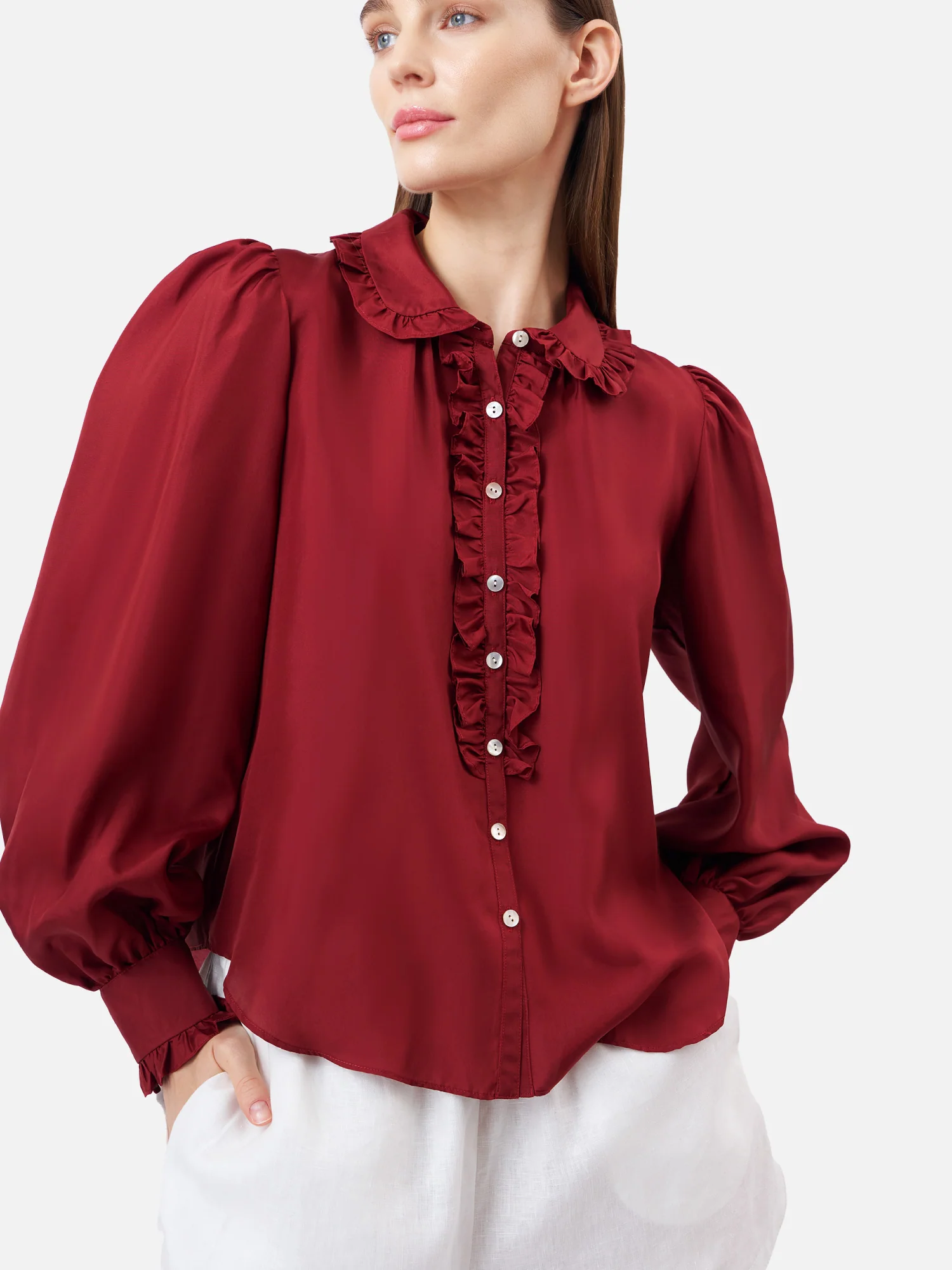 Peter Pan Ruffle Collar Shirt