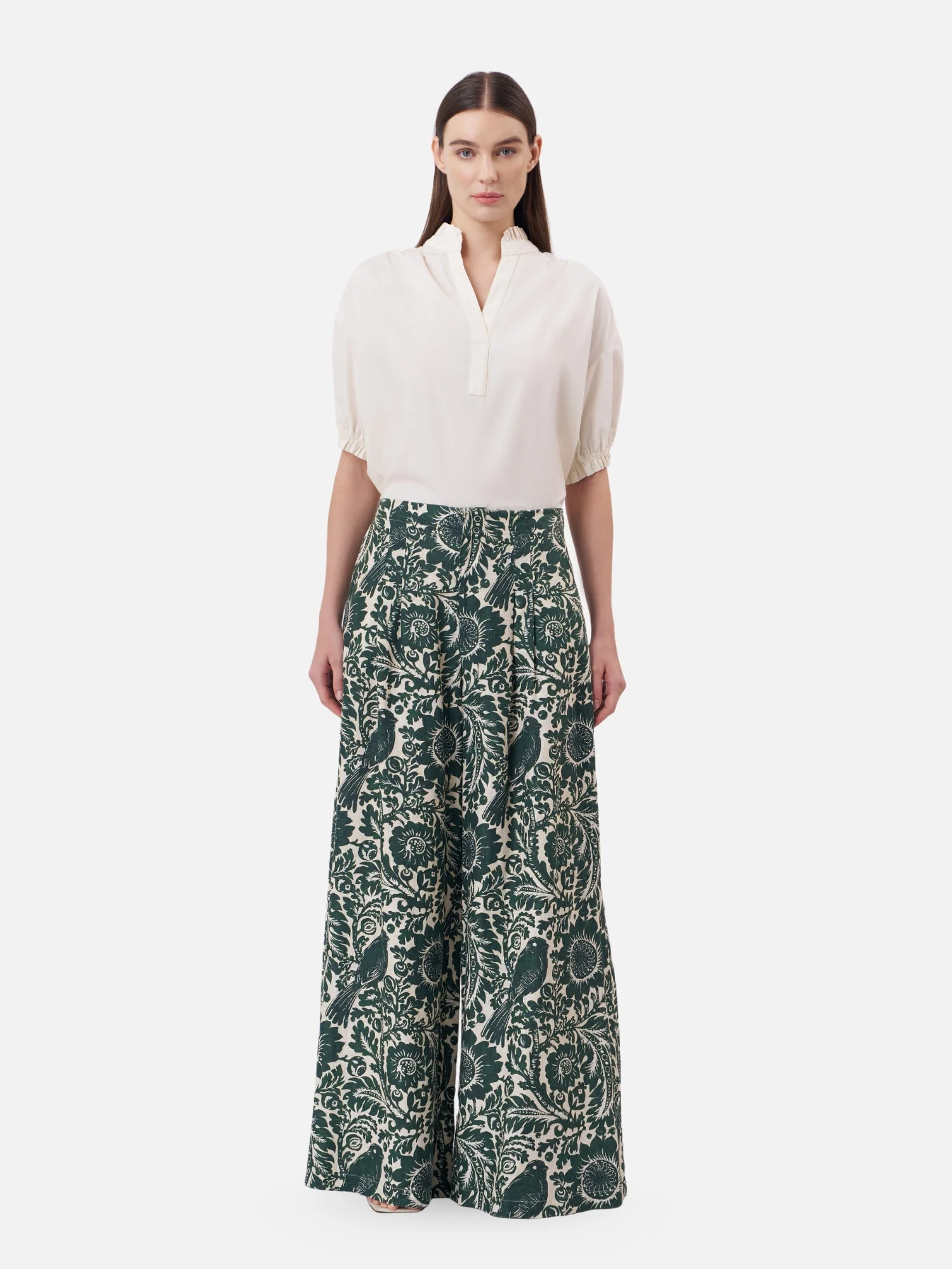 Trogon Birds Pleated Trousers