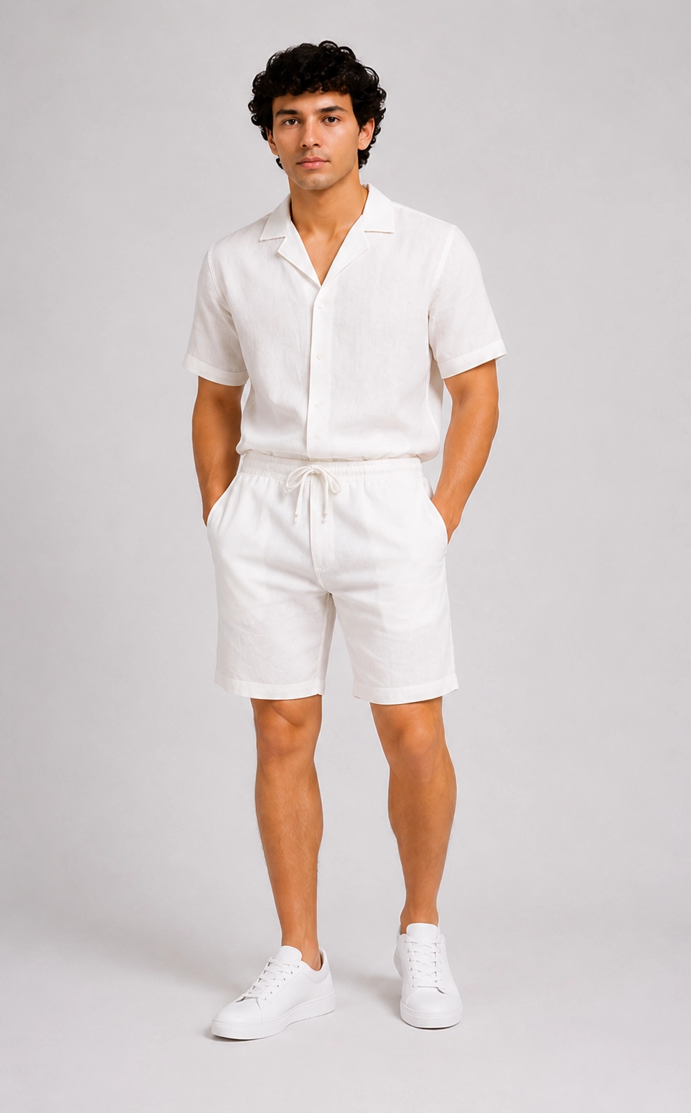 Cloud White Shorts Set