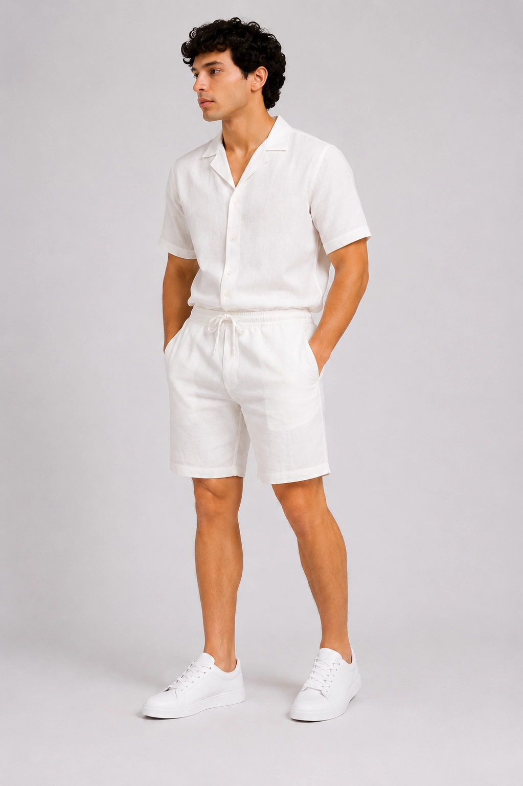 Cloud White Shorts Set