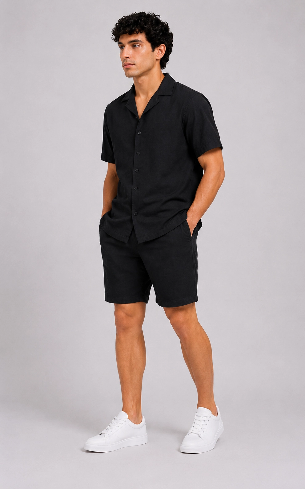 Midnight Black Shorts Set