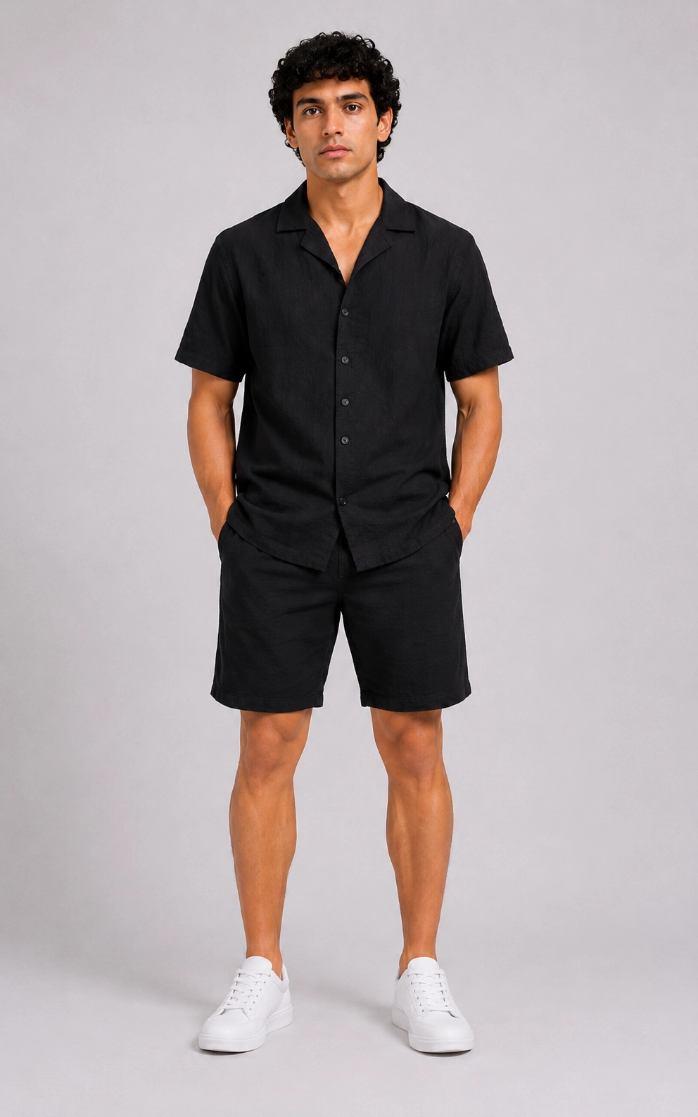 Midnight Black Shorts Set