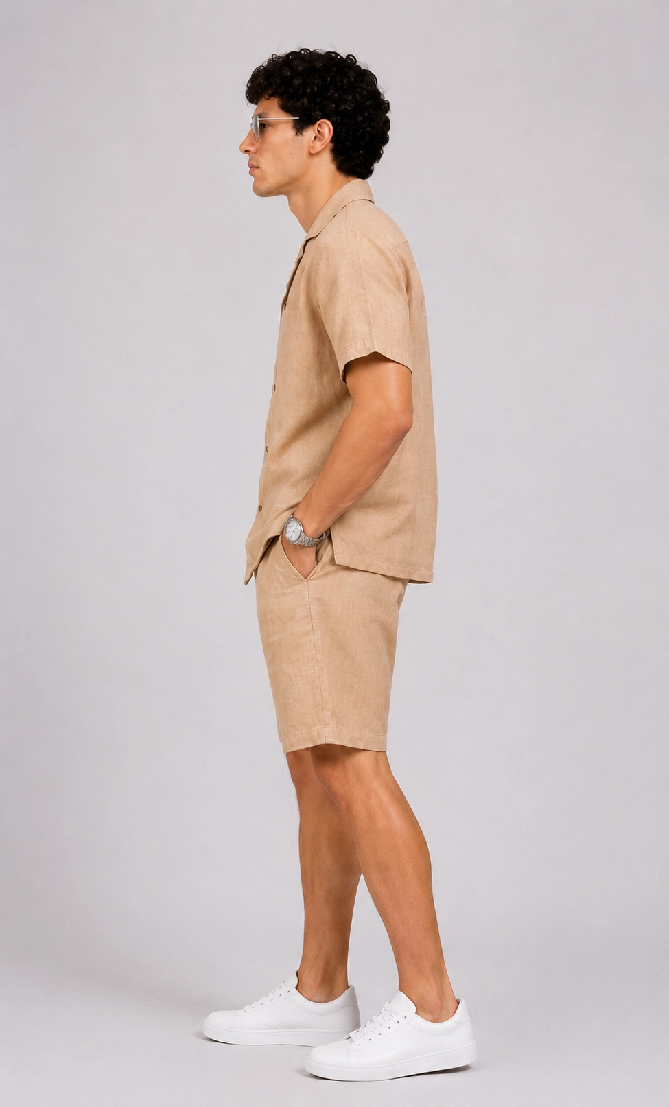 Sand Beige Shorts Set