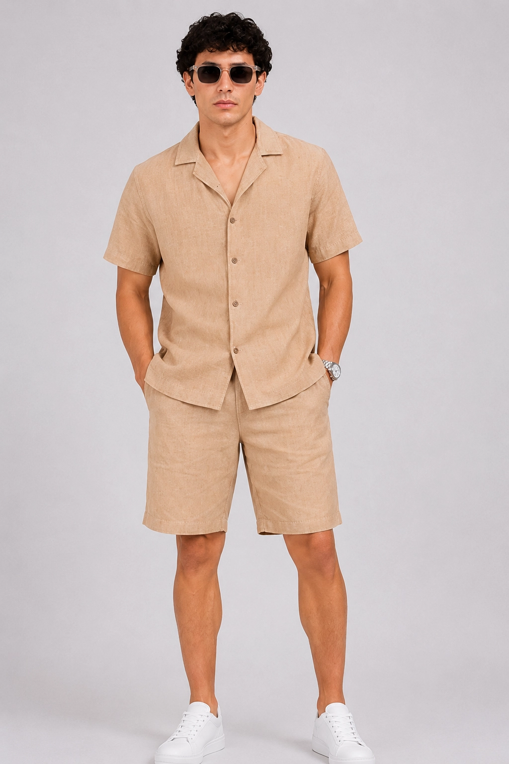 Sand Beige Shorts Set