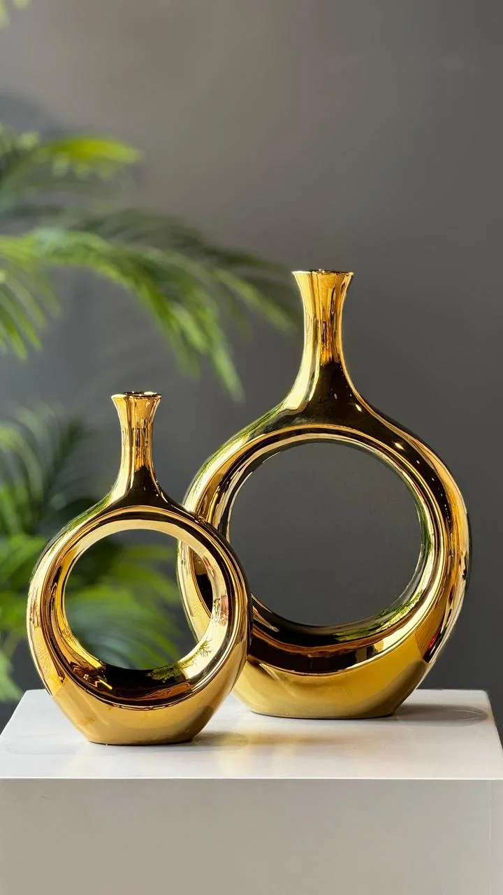 Golden Ring Sculptural Vases