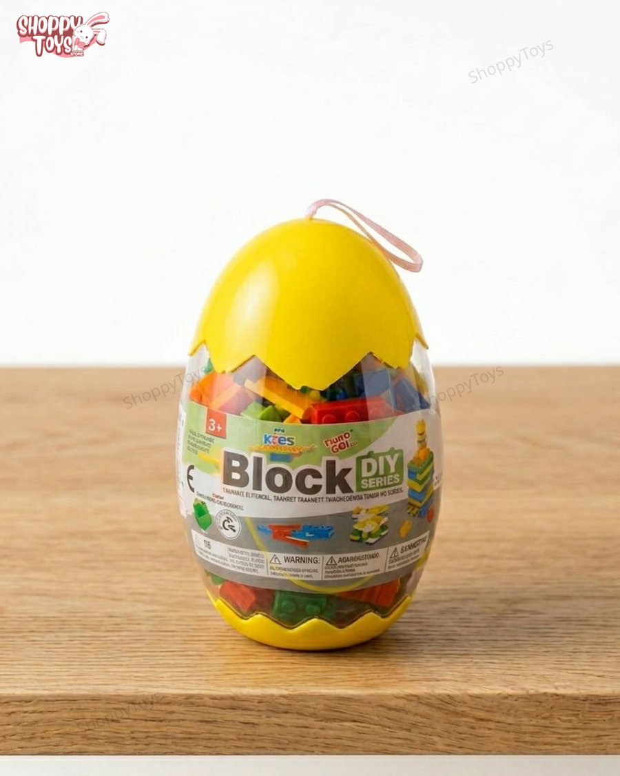 لعبة بيضة المفاجآت العملاقة بمكعبات التركيب للأطفال (Block DIY Series)