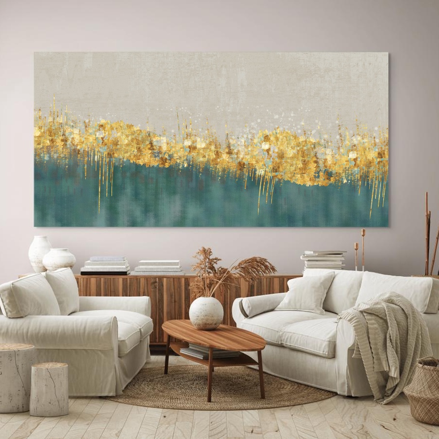 Abstract Flower Wall Art Colorful Leaves